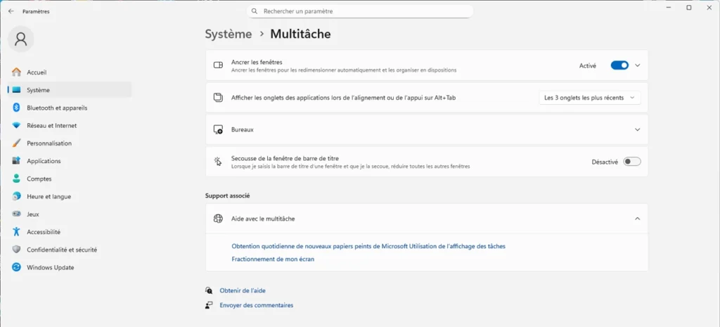 Ancrer les fenêtres Windows 11