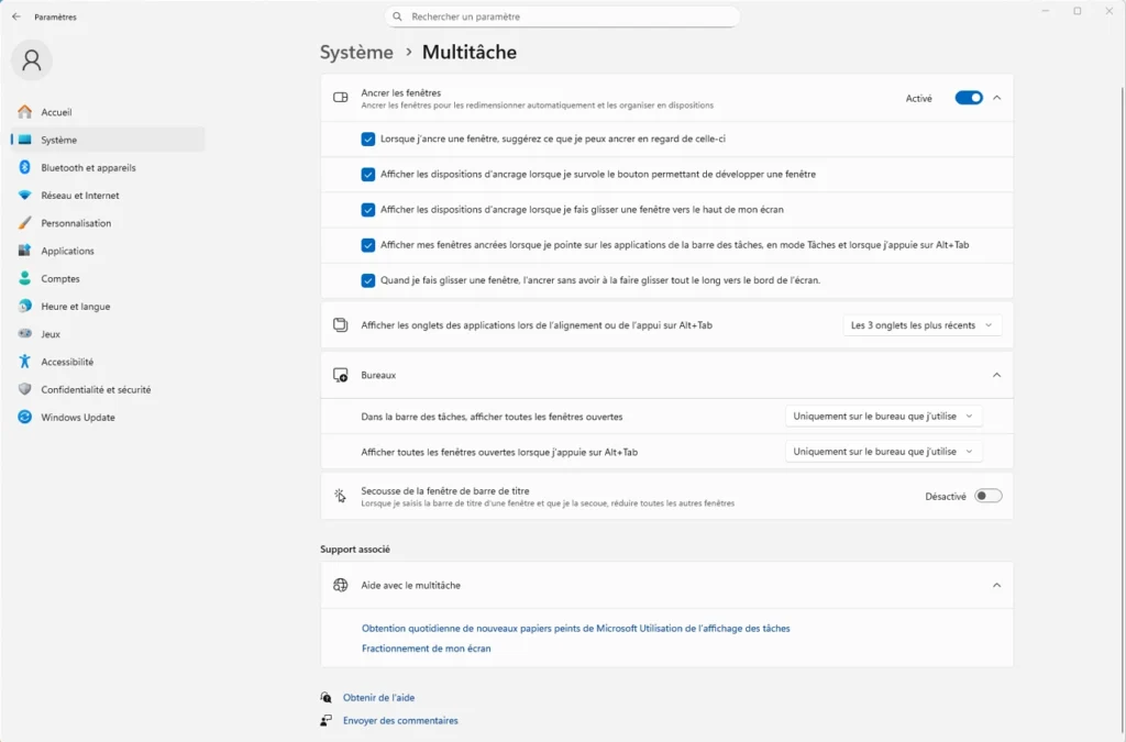 Ancrer les fenêtres Windows 11