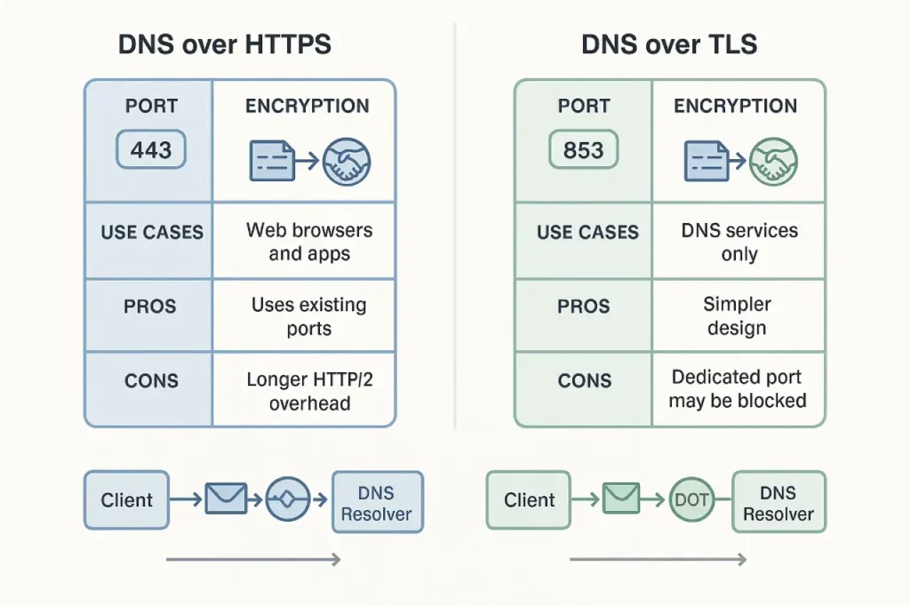 DNS over HTTPS et DNS over TLS