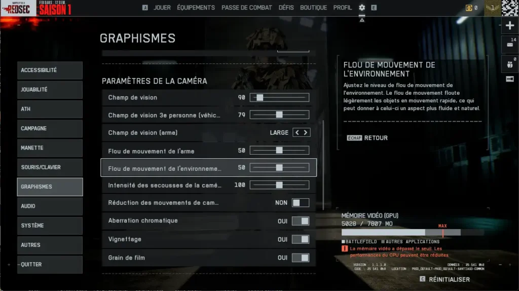 Battlefield REDSEC Les Meilleurs Paramètres