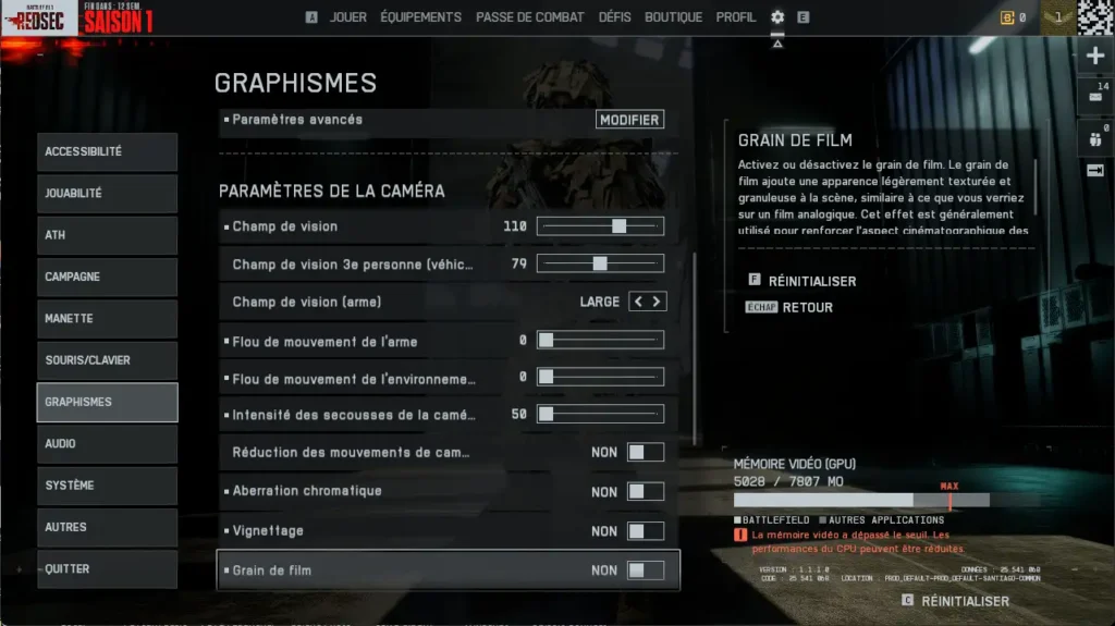Battlefield REDSEC Les Meilleurs Paramètres