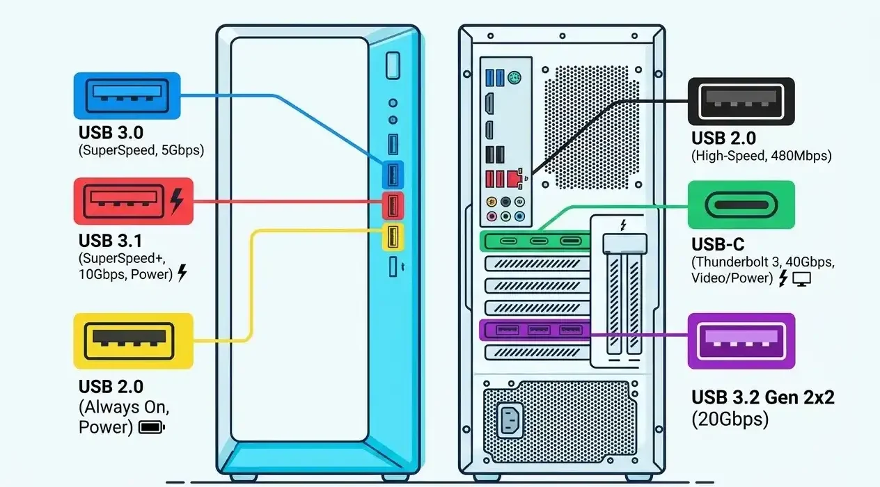 Couleurs des Ports USB