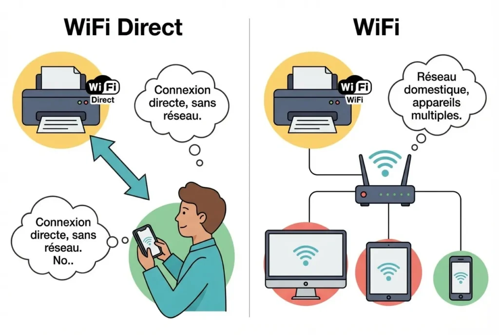 Imprimante WiFi Direct ou WiFi
