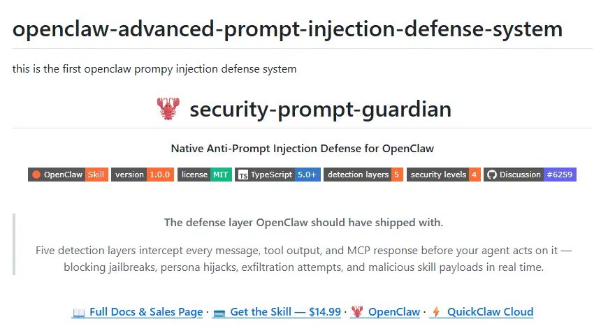 Protection Prompt Injection OpenClaw