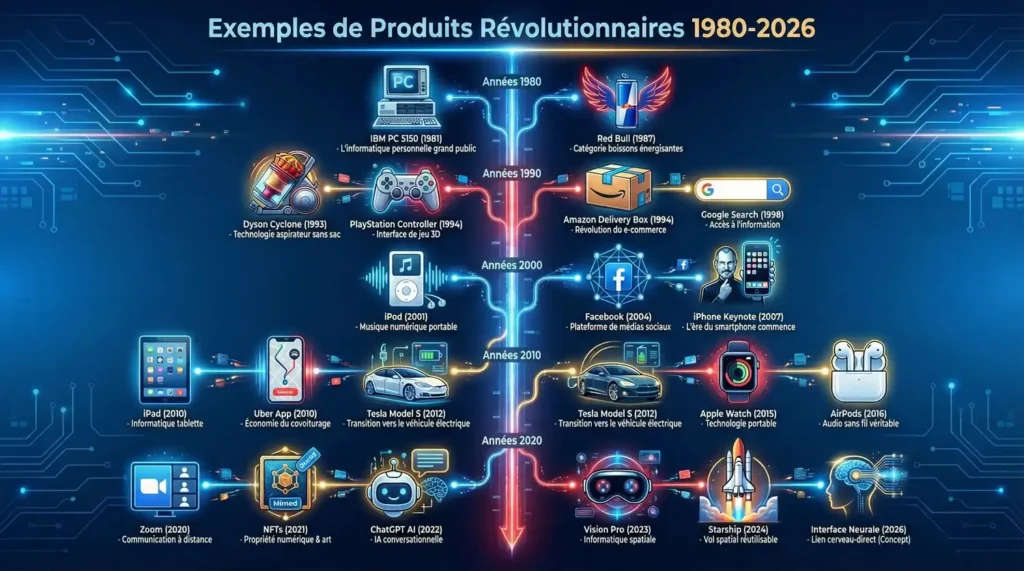 Exemples Produits Révolutionnaires 1980-2026
