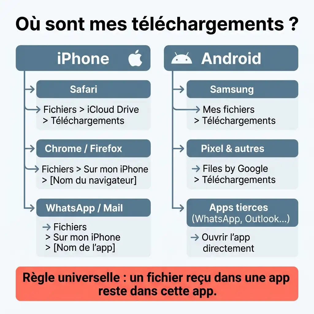où sont mes téléchargements iphone et android