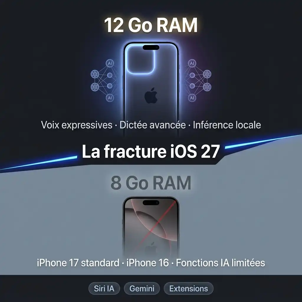 iOS 27 et ses 12 Go de RAM : Apple vient de trahir ses propres clients et tout le monde applaudit iOS 27