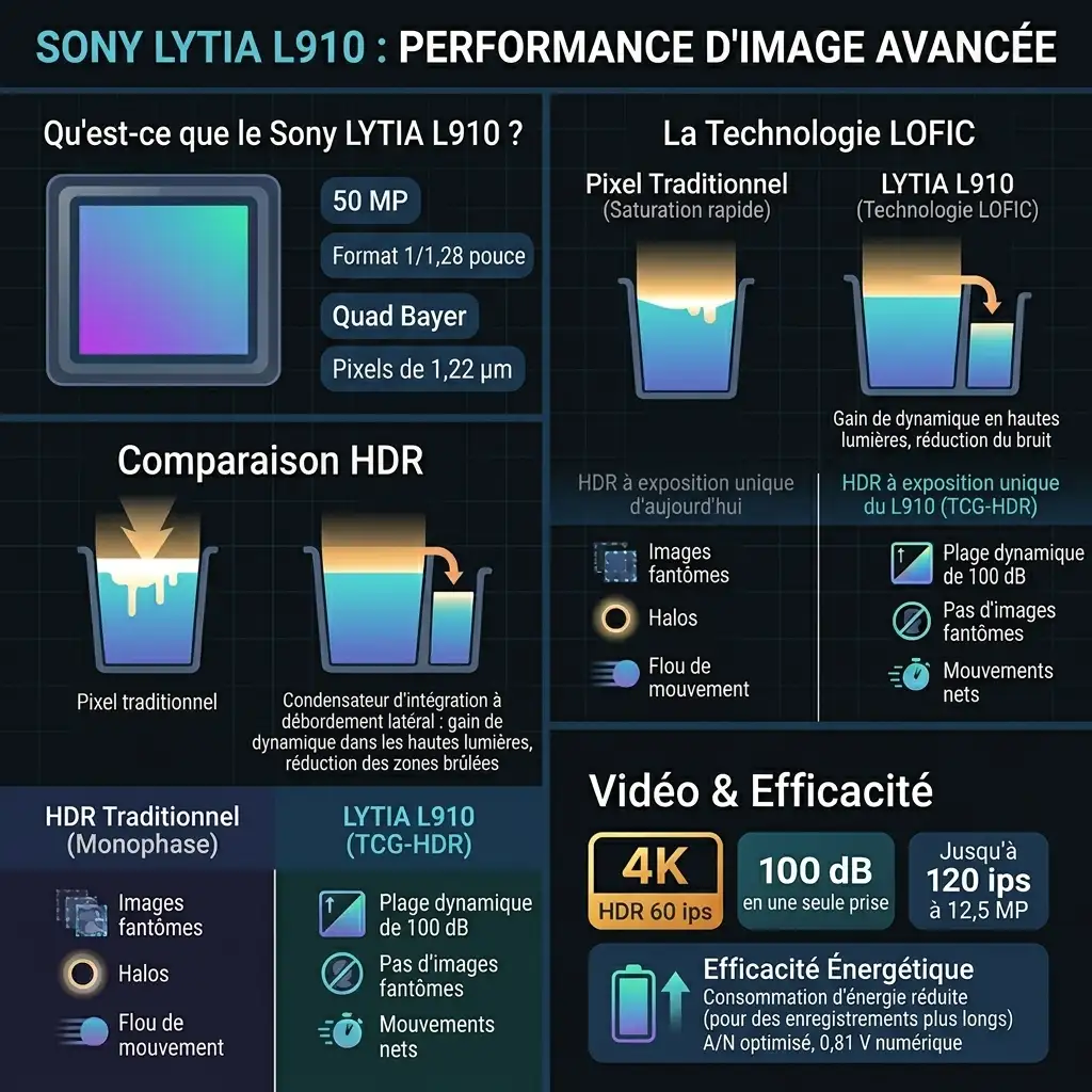 Sony LYTIA L910 : le capteur LOFIC qui veut tuer le HDR multi‑expositions des smartphones Sony LYTIA L910