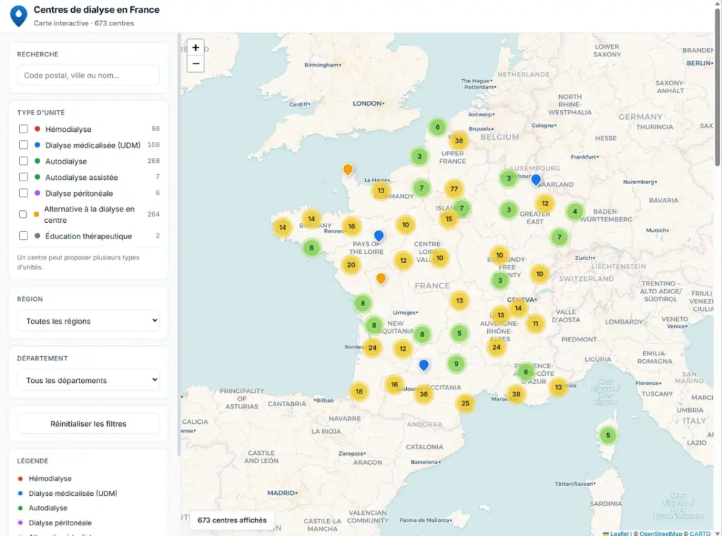 Centres de dialyse en France