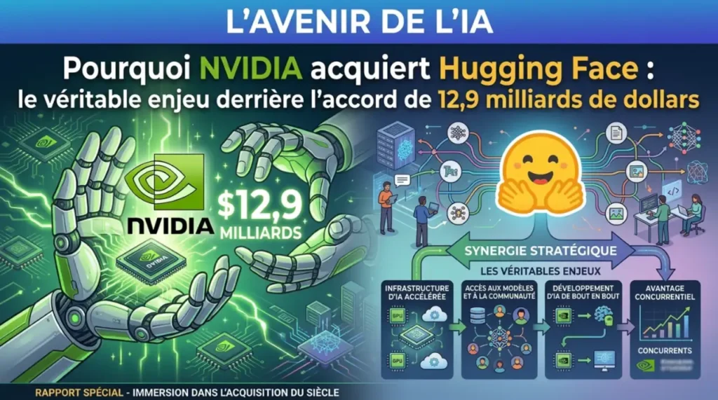 Pourquoi NVIDIA rachète Hugging Face : le vrai enjeu derrière le deal à 12,9 milliards de dollars pourquoi nvidia rachète hugging face