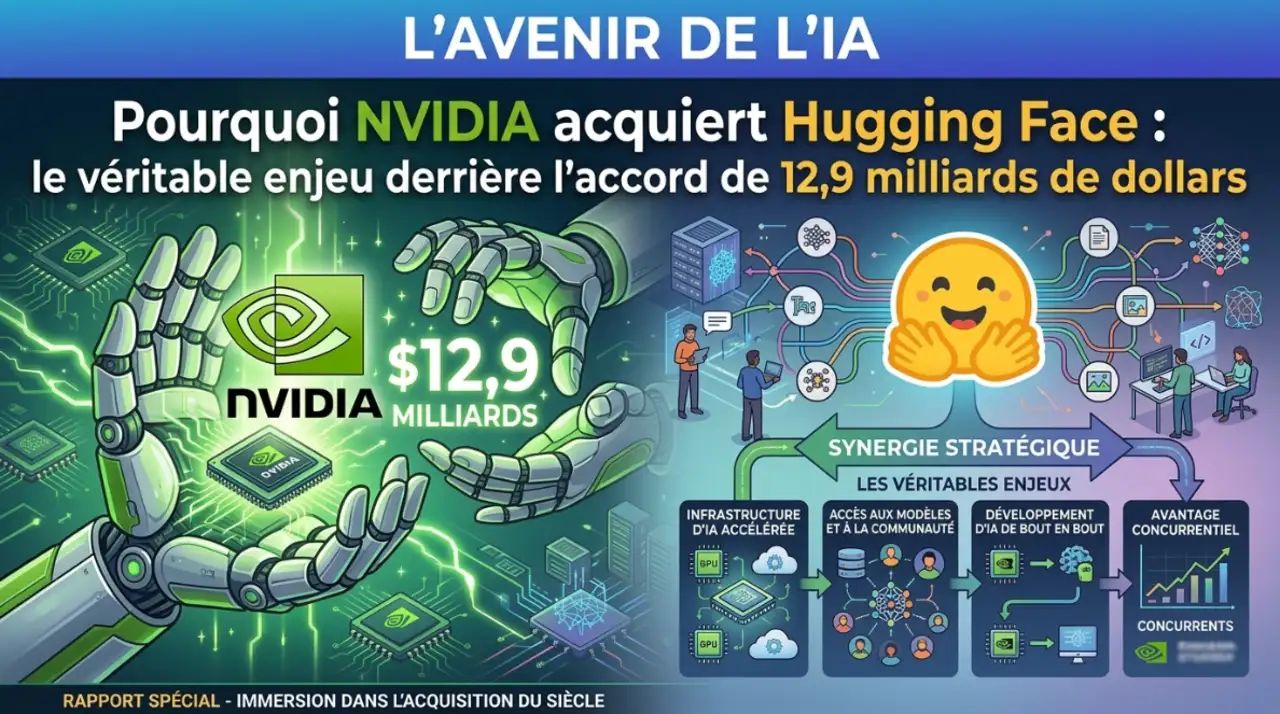 Pourquoi NVIDIA rachète Hugging Face : le vrai enjeu derrière le deal à 12,9 milliards de dollars pourquoi nvidia rachète hugging face