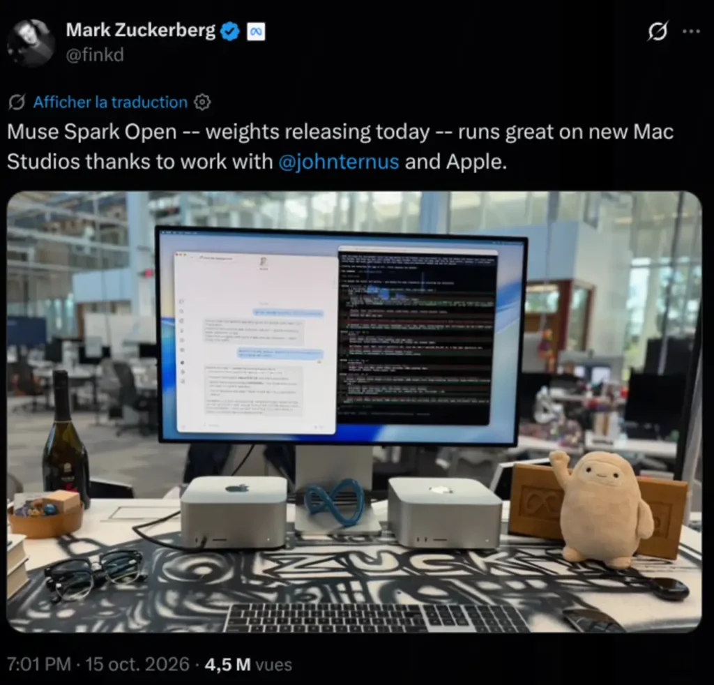 Meta Muse Spark Open sur Mac : le chiffre qui compte n'est ni 816 ni 42 milliards Meta Muse Spark Open
